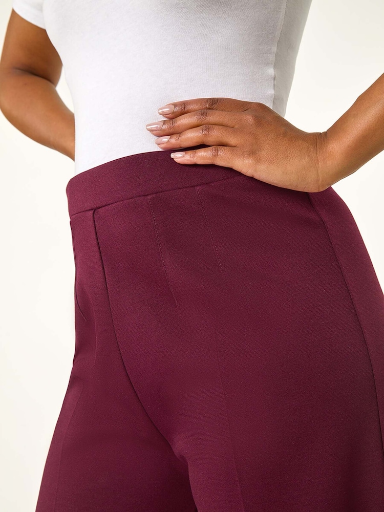 Roman Red Petite Wide Leg Ponte Stretch Trousers - Image 5 of 5