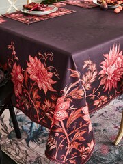 Joe Browns Purple Hand-Painted Floral Cotton Tablecloth - Image 1 of 3