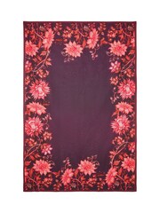 Joe Browns Purple Hand-Painted Floral Cotton Tablecloth - Image 2 of 3