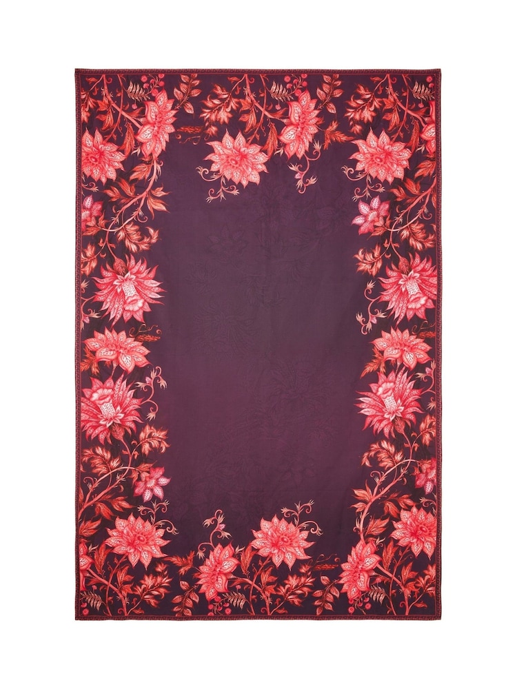 Joe Browns Purple Hand-Painted Floral Cotton Tablecloth - Image 2 of 3