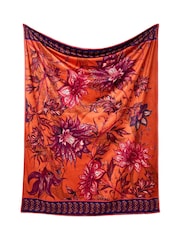 Joe Browns Orange Reversible Boho Floral Velvet Throw - Image 3 of 4
