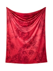 Joe Browns Orange Reversible Boho Floral Velvet Throw - Image 4 of 4