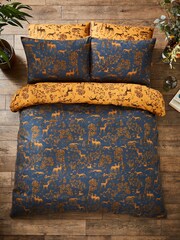 Joe Browns Blue Cosy Autumn Print 200TC Brushed Cotton Duvet Cover and Pillowcase Set - Image 1 of 4