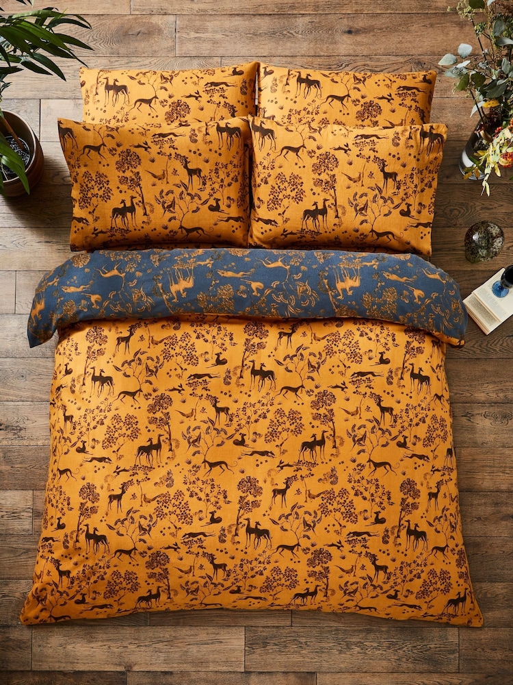 Joe Browns Blue Cosy Autumn Print 200TC Brushed Cotton Duvet Cover and Pillowcase Set - Image 2 of 4