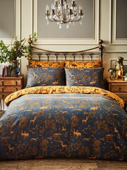 Joe Browns Blue Cosy Autumn Print 200TC Brushed Cotton Duvet Cover and Pillowcase Set - Image 3 of 4