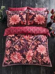 Joe Browns Purple Reversible Boho Floral 200TC Cotton Sateen Duvet Cover and Pillowcase Set - Image 1 of 4