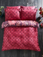 Joe Browns Purple Reversible Boho Floral 200TC Cotton Sateen Duvet Cover and Pillowcase Set - Image 2 of 4