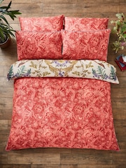Joe Browns Cream Crest and Floral Print Reversible 200TC Cotton Sateen Duvet Cover and Pillowcase Set - Image 2 of 5