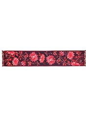 Joe Browns Purple Tasselled Hand-Painted Floral Cotton Table Runner - Image 2 of 3