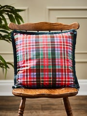 Joe Browns Green Reversible Floral Velvet Fringed Cushion - Image 2 of 6