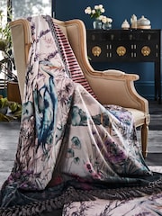 Joe Browns Grey Reversible Heron Striped Velvet Throw - Image 1 of 4