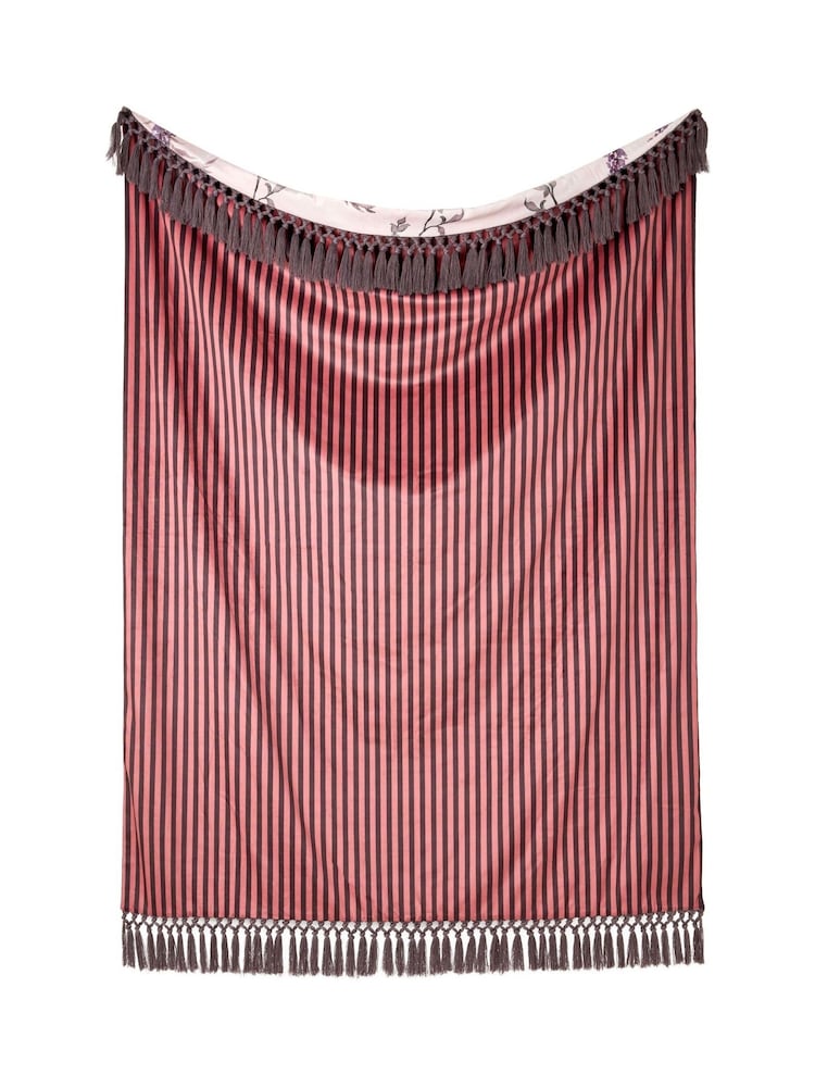 Joe Browns Grey Reversible Heron Striped Velvet Throw - Image 4 of 4