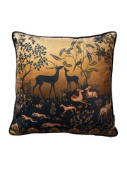 Joe Browns Black Reversible Autumn Forest Velvet Cushion - Image 5 of 5
