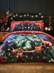 Joe Browns Blue Reversible Christmas Mistletoe 200TC Cotton Sateen Duvet Cover and Pillowcase Set - Image 5 of 7