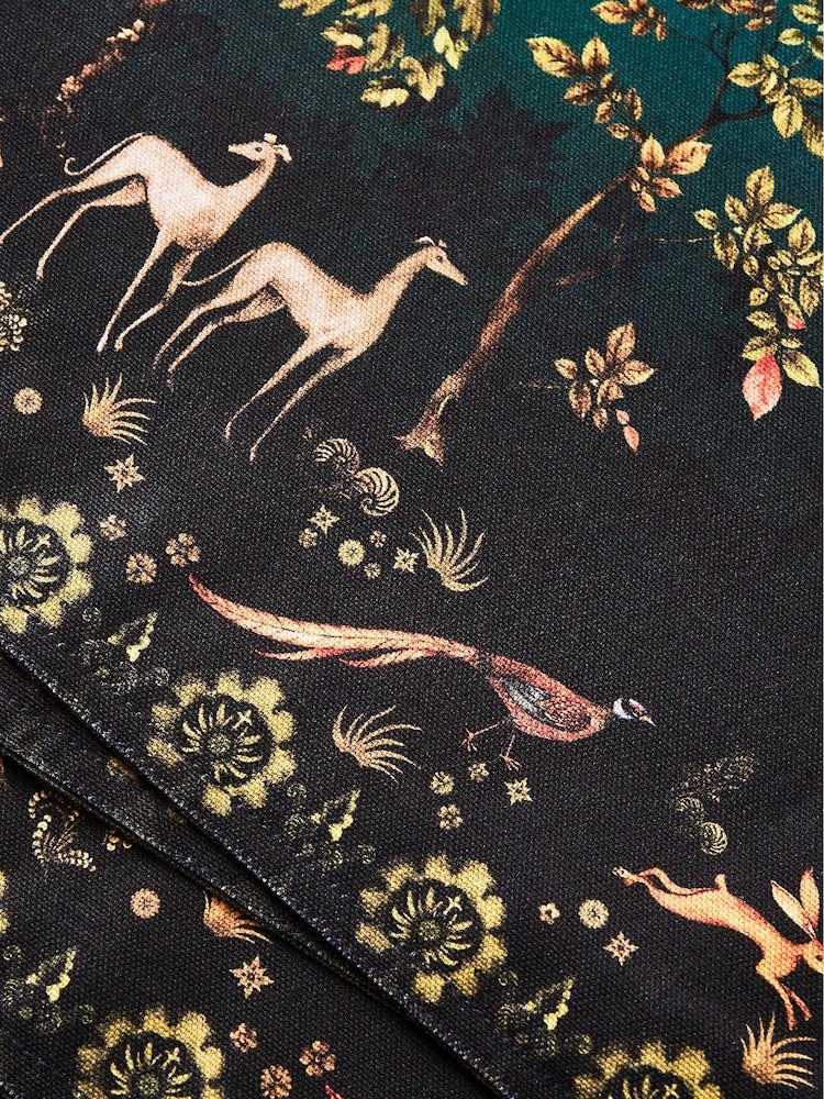 Joe Browns Green Set of 4 Forest Print Cotton Placemats - Image 2 of 4 Joe Browns Green Set of 4 Forest Print Cotton Placemats - Image 2 of 4