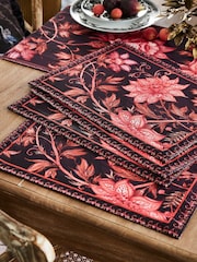 Joe Browns Purple Set of 4 Hand-Painted Floral Cotton Placemats - Image 1 of 3