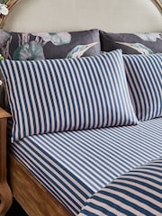 Joe Browns Grey Striped 200TC Cotton Sateen Fitted Sheet - Image 1 of 2