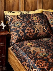 Joe Browns Black Opulent Crest Print 200TC Cotton Sateen Fitted Sheet - Image 2 of 2