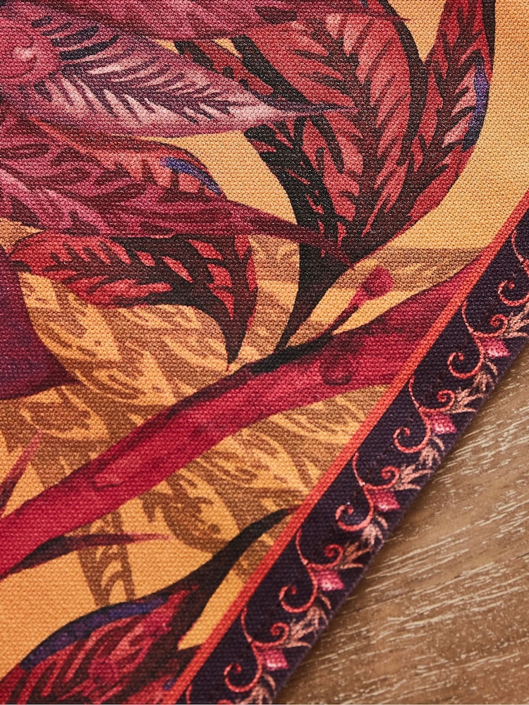 Joe Browns Orange Set of 4 Hand-Painted Floral Cotton Napkins - Image 3 of 3