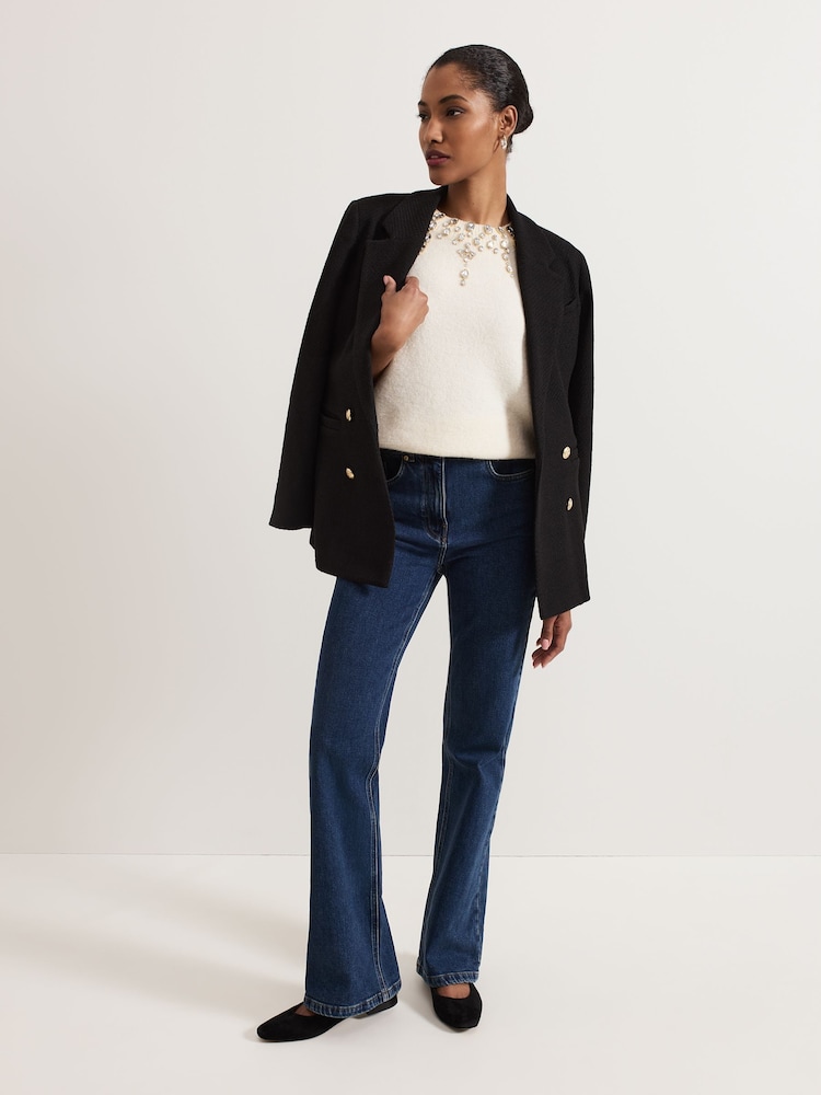 Phase Eight White Allie Jewelled Knit Jumper - Image 7 of 7