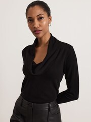 Phase Eight Black Lottie Cowl Neck Knit Jumper - Image 1 of 7