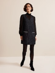 Phase Eight Blue Sabine Tweed Dress - Image 11 of 12