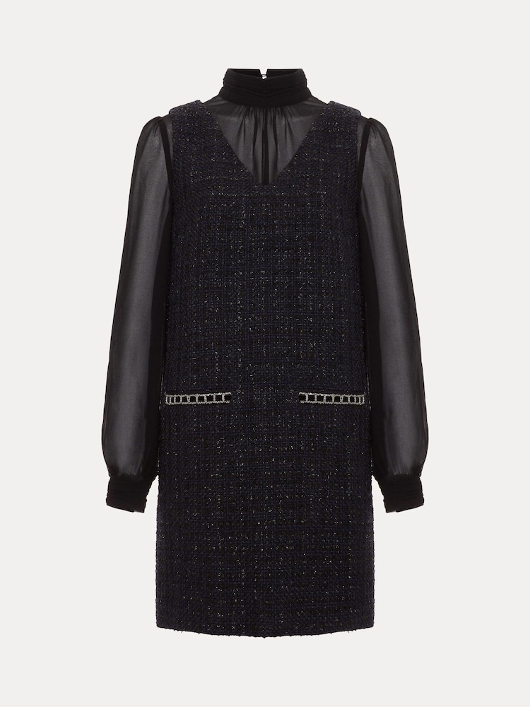 Phase Eight Blue Sabine Tweed Dress - Image 12 of 12