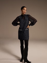 Phase Eight Blue Sabine Tweed Dress - Image 4 of 12