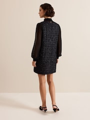 Phase Eight Blue Sabine Tweed Dress - Image 7 of 12