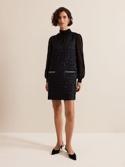 Phase Eight Blue Sabine Tweed Dress - Image 8 of 12