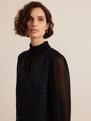 Phase Eight Blue Sabine Tweed Dress - Image 9 of 12