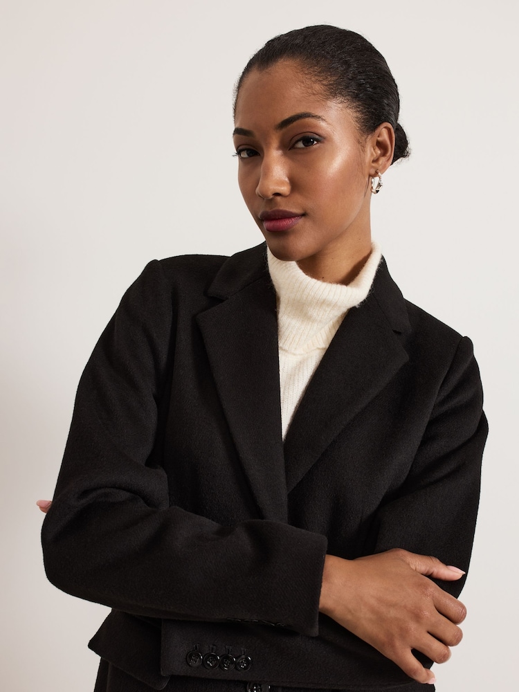 Buy Phase Eight Black Lydia Long Wool Coat from the Next UK online