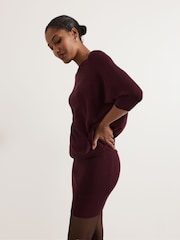 Phase Eight Red Becca Batwing Knitted Dress - Image 5 of 7