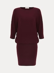 Phase Eight Red Becca Batwing Knitted Dress - Image 7 of 7