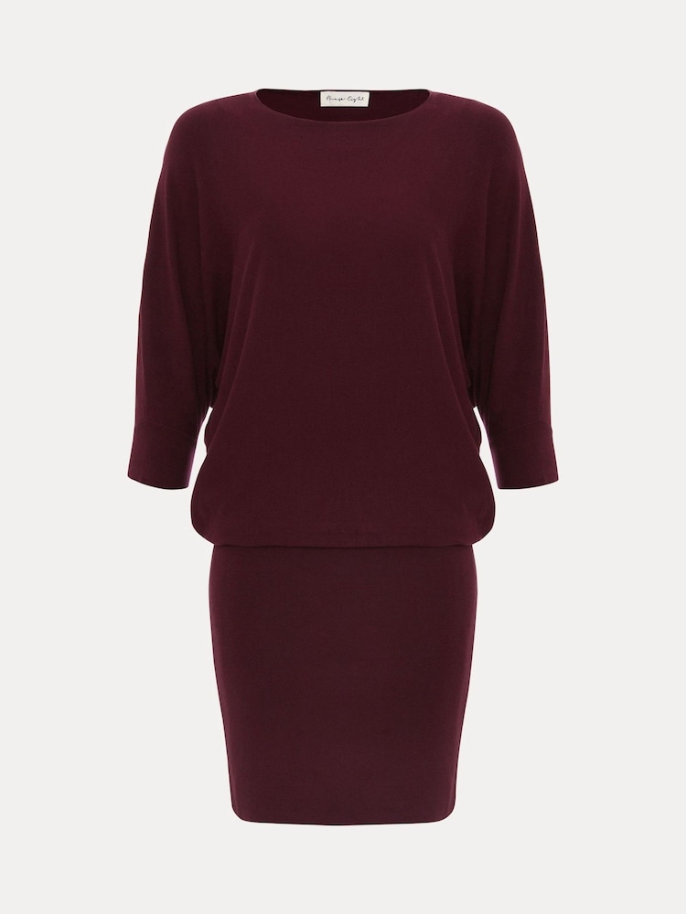 Phase Eight Red Becca Batwing Knitted Dress - Image 7 of 7