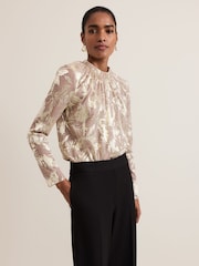 Phase Eight Gold Pippa Floral Top - Image 2 of 8