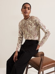 Phase Eight Gold Pippa Floral Top - Image 5 of 8