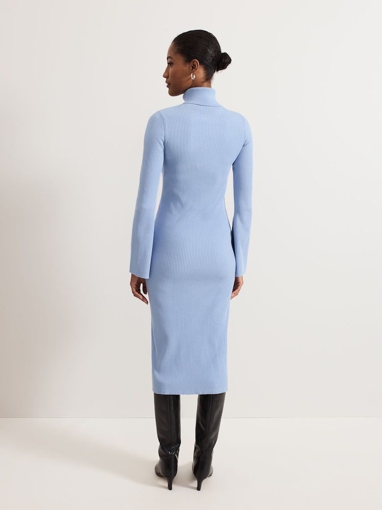 Phase Eight Blue Kylie Knit Dress - Image 2 of 7