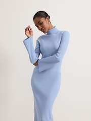 Phase Eight Blue Kylie Knit Dress - Image 3 of 7