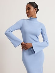 Phase Eight Blue Kylie Knit Dress - Image 6 of 7