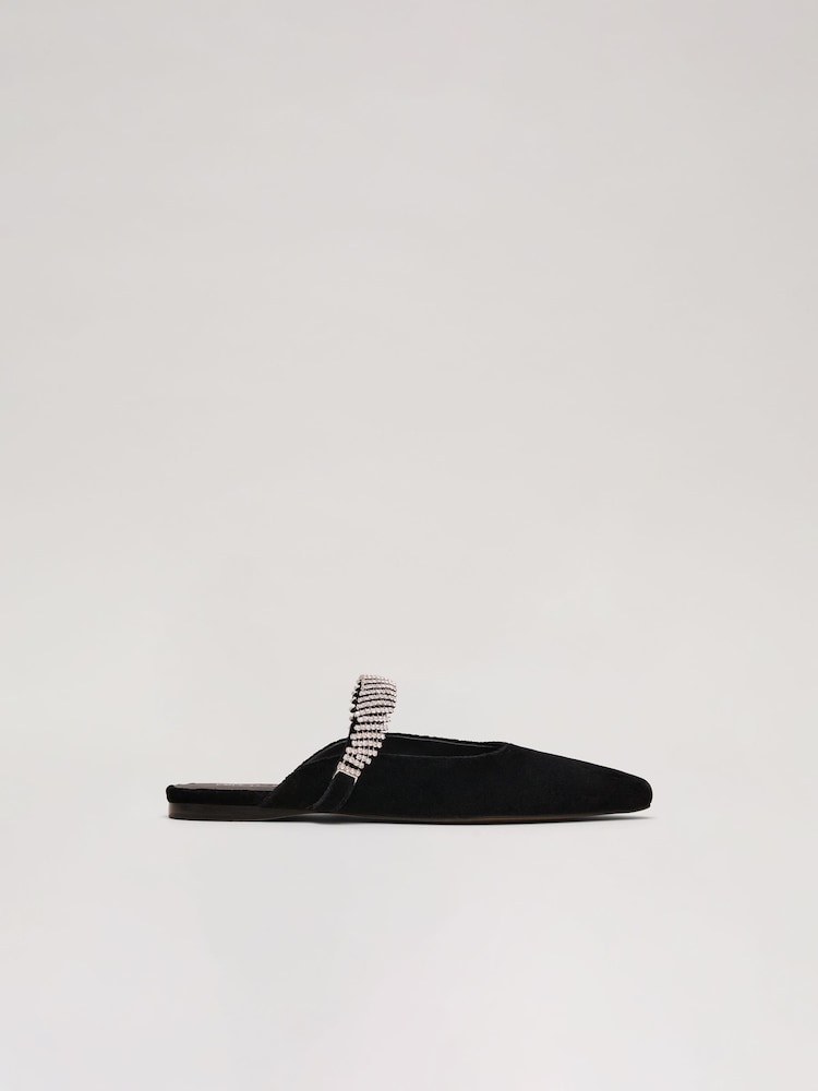 Phase Eight Black Velvet Mules - Image 1 of 5