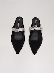 Phase Eight Black Velvet Mules - Image 3 of 5