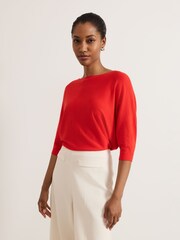 Phase Eight Light Red Cristine Knit Jumper - Image 5 of 6