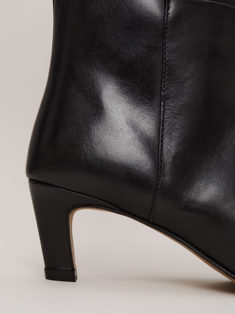 Phase Eight Black Leather Knee High Boots - Image 4 of 7