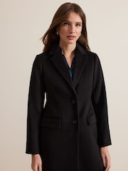 Phase Eight Black Petite Lydia Long Wool Coat - Image 5 of 7