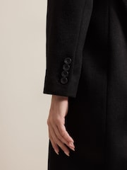 Phase Eight Black Petite Lydia Long Wool Coat - Image 7 of 7