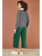 Yumi Grey Knitted Jumper With Collar Detail - Image 3 of 5