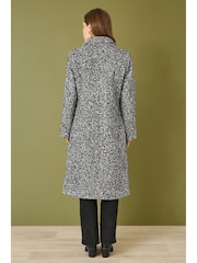 Yumi Grey Boucle Long Line Coat - Image 2 of 3