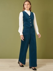 Yumi Blue Corduroy Waistcoat - Image 2 of 5