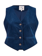 Yumi Blue Corduroy Waistcoat - Image 5 of 5
